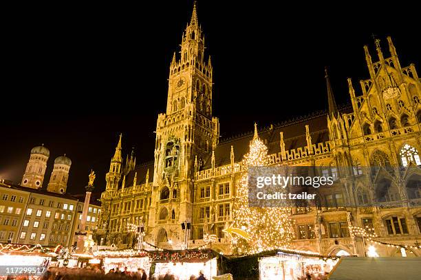 mercado navideño munich - marienplatz fotografías e imágenes de stock