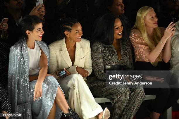 Tiffany Dupont, Melanie Liburd, Gercelle Beauvais and Julie Mintz attend the Son Jung Wan front row during New York Fashion Week: The Shows at...