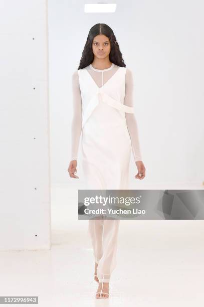 Model walks the runway for Helmut Lang during New York Fashion Week: The Shows on September 07, 2019 in New York City.