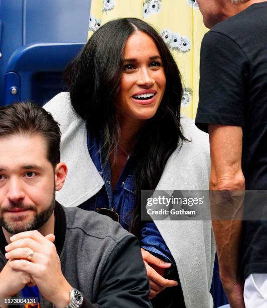 Meghan, Duchess of Sussex cheers on Serena Williams on September 07, 2019 in New York City.