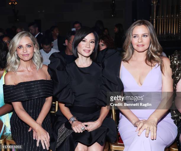 Sarah Michelle Gellar, Lucy Liu and Alicia Silverstone attend the Christian Siriano Fashion Show during New York Fashion Week: The Shows at Gotham...