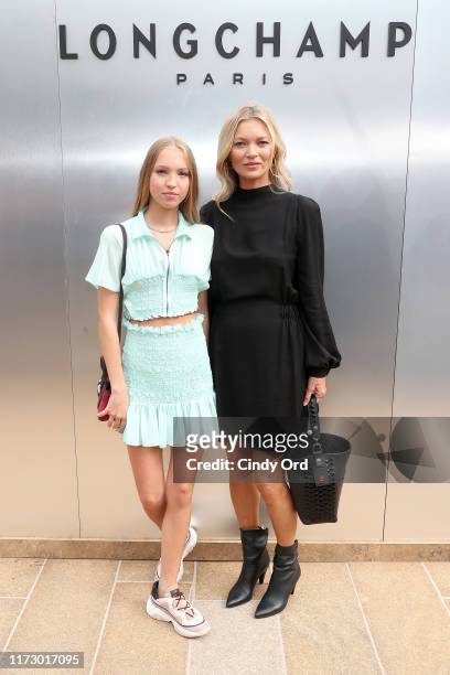 Lila Moss and Kate Moss attend the Longchamp SS20 Runway Show at Hearst Plaza, Lincoln Center on September 07, 2019 in New York City.