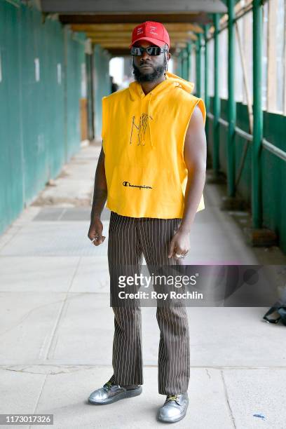 Streetstyle photo of Gianni Lee during New York Fashion Week: The Shows at Spring Studios on September 07, 2019 in New York City.