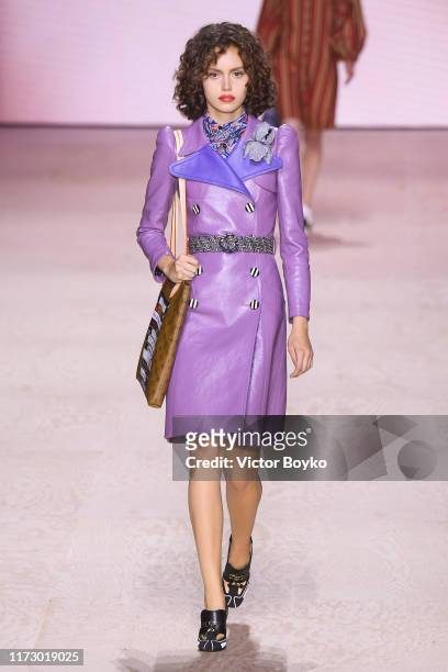 Model walks the runway during the Louis Vuitton Womenswear Spring/Summer 2020 show as part of Paris Fashion Week on October 1, 2019 in Paris, France.
