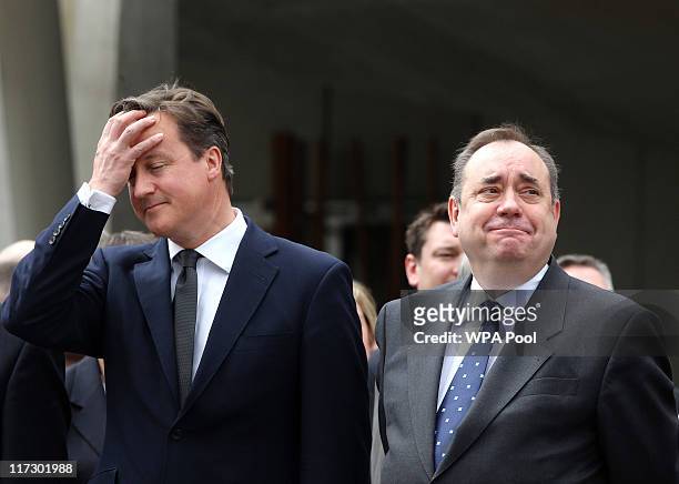 Prime Minister David Cameron and First Minister Alex Salmond attend the Drumhead Service on June 25, 2011 in Edinburgh, Scotland. Prince Charles and...