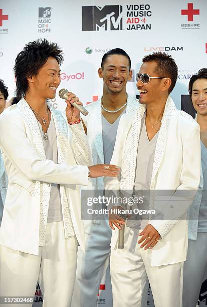 Takahiro and Atsushi of EXILE during the MTV Video Music Aid Japan at Makuhari Messe on June 25, 2011 in Chiba, Japan.