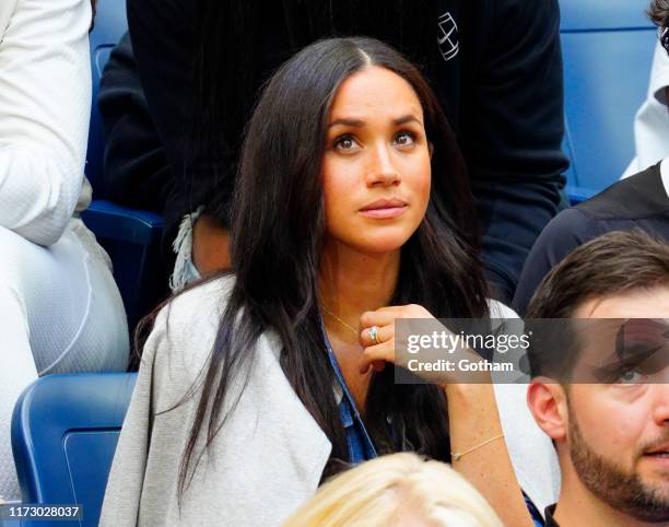 Meghan, Duchess of Sussex watches Serena Williams at the 2019 US Open Women's final on September 07, 2019 in New York City.