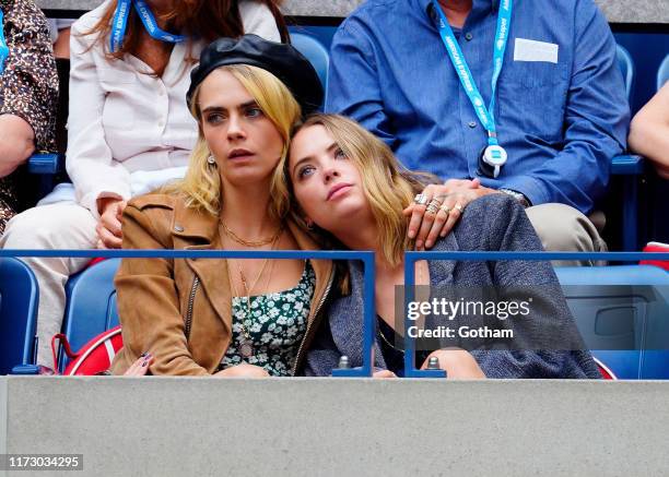 Cara Delevingne and Ashley Benson attend the 2019 US Open Women's final on September 07, 2019 in New York City.