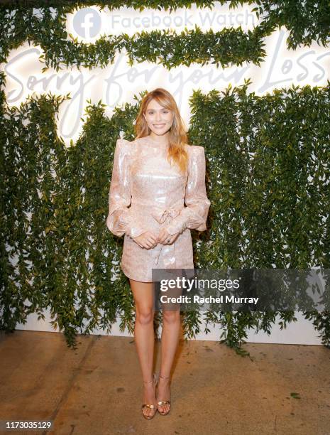 Elizabeth Olsen attends the Facebook Watch "Sorry For Your Loss" S2 Premiere at NeueHouse Hollywood on October 1, 2019 in Los Angeles, California.