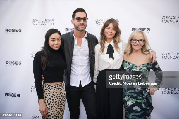 Aimee Garcia, Tom Ellis, Lauren German, and Rachael Harris arrive at the 16th Annual Grace Rose Foundation Fashion Show Fundraiser at SLS Hotel on...