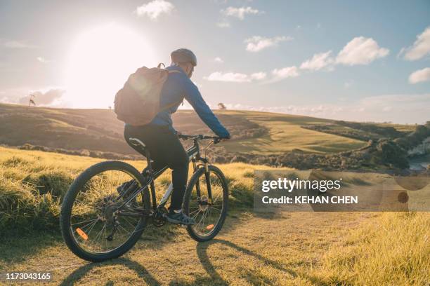 professional road cyclist on a training ride - auckland train bildbanksfoton och bilder