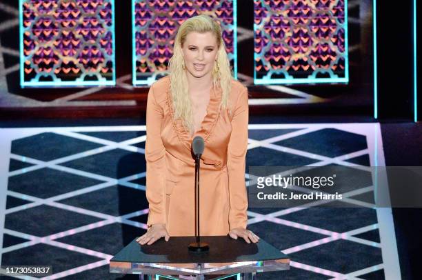 Ireland Baldwin speaks onstage during the Comedy Central Roast of Alec Baldwin at Saban Theatre on September 07, 2019 in Beverly Hills, California.