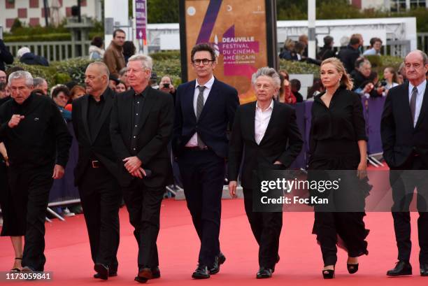 Claude Lelouch, Jean Pierre Jeunet, Regis Wargnier, director Michel Hazanavicius, Roman Polanski, actress Emmanuelle Beart and Pierre Lescure attend...