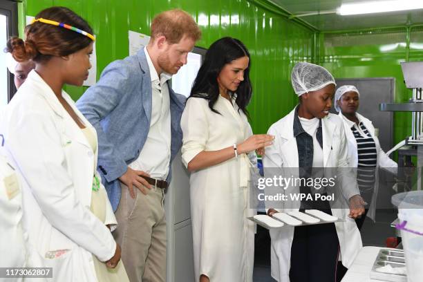 Prince Harry, Duke of Sussex and Meghan, Duchess of Sussex visit Tembisa township to learn about Youth Employment Services on October 2, 2019 in...