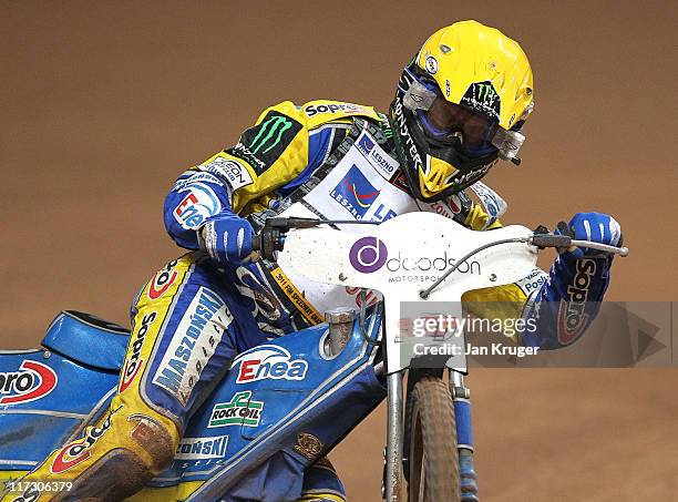 Tomasz Gollob of Poland in action during the FIM Doodson British Speedway Grand Prix at Millennium Stadium on June 25, 2011 in Cardiff, Wales.