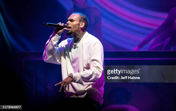 Singer Chris Brown performs at Spectrum Center on September 07, 2019 in Charlotte, North Carolina.