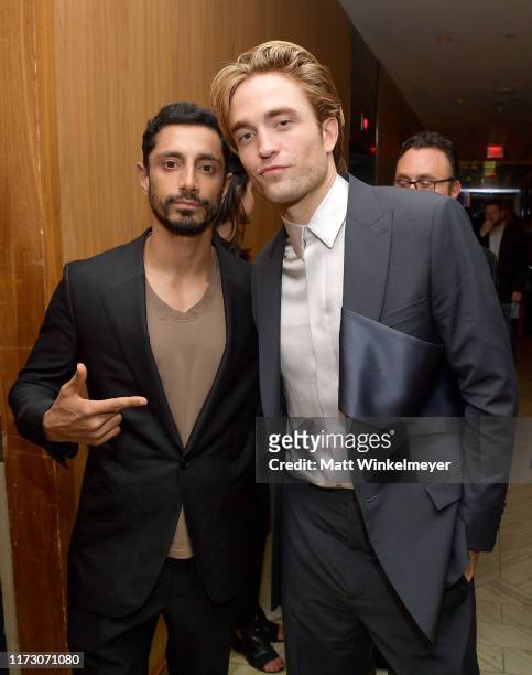 Riz Ahmed and Robert Pattinson attend The Hollywood Foreign Press Association and The Hollywood Reporter party at the 2019 Toronto International Film...