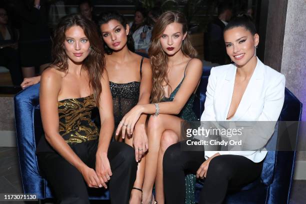 Emily DiDonato, Livia Rangel, Josephine Skriver and Adriana Lima attend the Maybelline New York Fashion Week party on September 07, 2019 in New York...