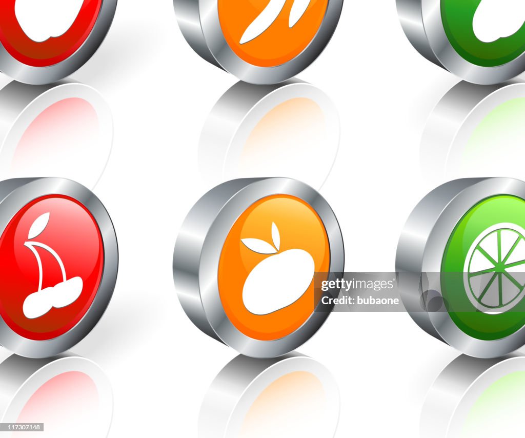 Fruit 3D royalty free vector icon set