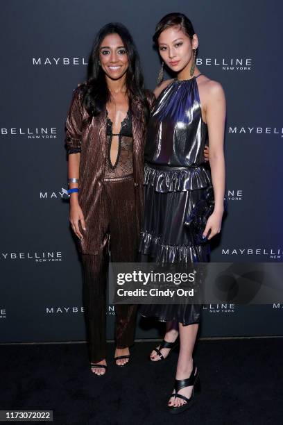 Trish Ayyagari and Mariya Nishiuchi attend the Maybelline New York Fashion Week party on September 07, 2019 in New York City.