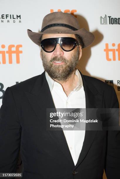 Actor Nicolas Cage attends the "Color Out of Space" red carpet premiere during the 2019 Toronto International Film Festival at Ryerson Theatre on...