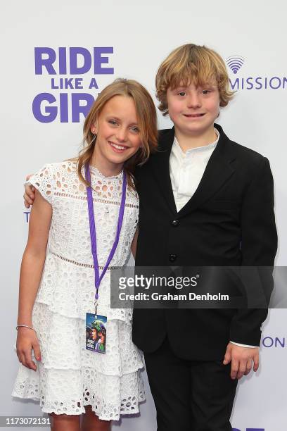Summer North and Gryffin Morrison attend the world premiere of RIDE LIKE A GIRL at Village Jam Factory on September 08, 2019 in Melbourne, Australia.
