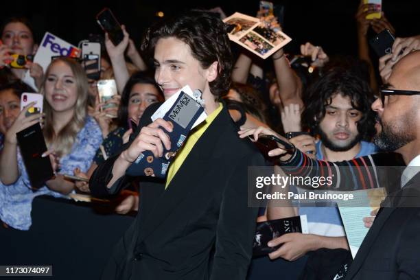 Timothee Chalamet attends Netflix Hosts The Premiere Of "The King" at SVA Theater on October 1, 2019 in New York City.