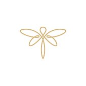 Minimalist elegant Dragonfly design with line art style