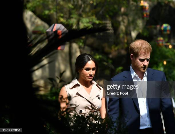 Prince Harry, Duke of Sussex and Meghan, Duchess of Sussex arrive at the Creative Industries and Business Reception at the British High Commissioners...