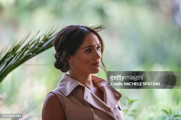 Meghan, the Duchess of Sussex arrives at the British High Commissioner residency where she will meet with Graca Machel, widow of former South African...