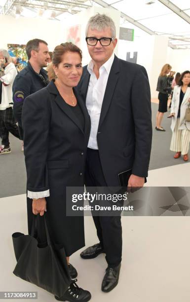 Tracey Emin and Jay Jopling attend the Frieze Art Fair VIP Preview in Regent's Park on October 2, 2019 in London, England.