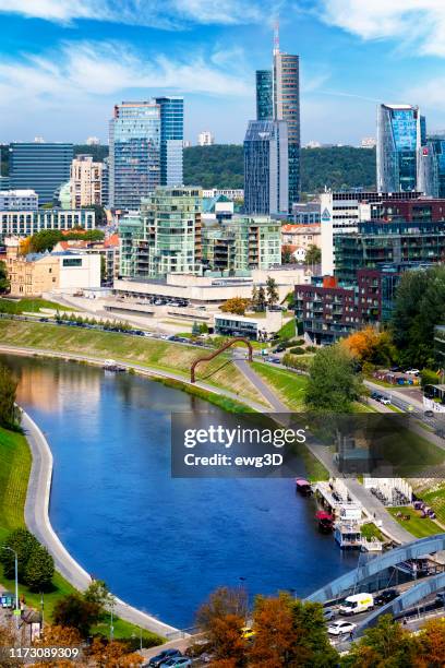 aerial view of the center of vilnius, lithuania - vilnius stock pictures, royalty-free photos & images