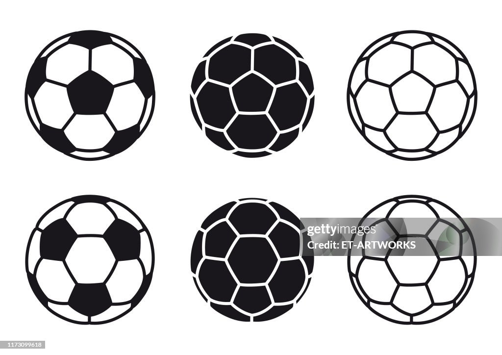Vector Soccer Ball Icon auf weißem Hintergrund