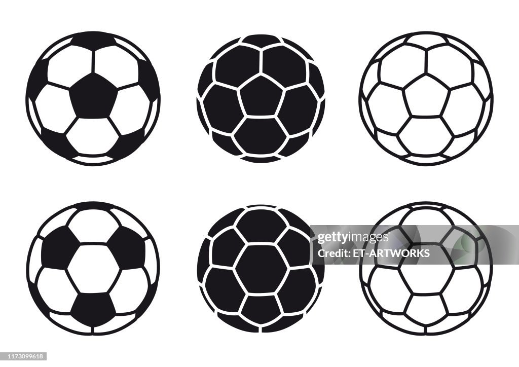 白い背景にベクトルサッカーボールアイコン