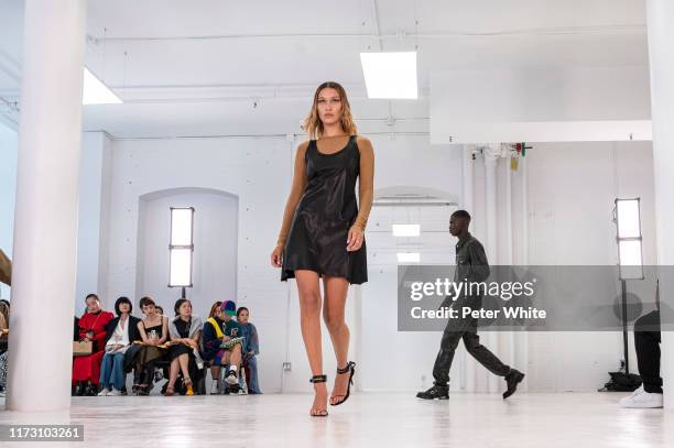 Bella Hadid walks the runway for Helmut Lang during New York Fashion Week: The Shows on September 07, 2019 in New York City.