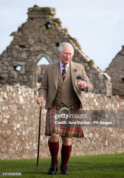 The Prince of Wales, known as the Duke of Rothesay while in Scotland, during a visit to Dunnottar Castle during a visit to Dunnottar Castle, the...