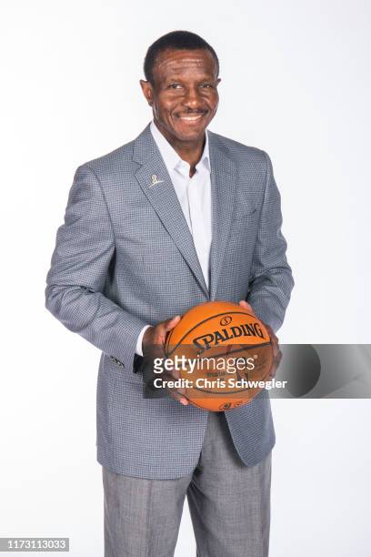 Coach Dwane Casey of the Detroit Pistons poses for a portrait during the Detroit Pistons Media Day at Pistons Practice Facility on September 30, 2019...