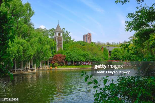 green lake park also known as cui hu park is one of the most beautiful parks in kunming city - seattle in the spring stock pictures, royalty-free photos & images