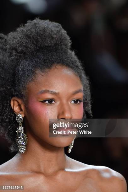 Model walks the runway for Tadashi Shoji Spring/Summer 2020 during New York Fashion Week: The Shows at Gallery I at Spring Studios on September 05,...