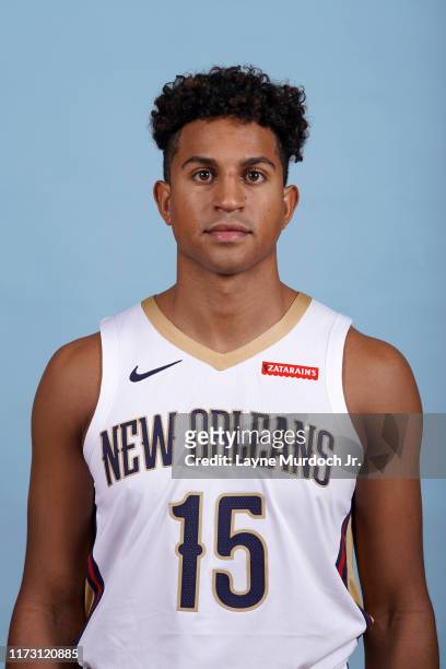 Frank Jackson of the New Orleans Pelicans poses for a head shot during media day on September 30, 2019 at the Ochsner Sports Performance Center in...