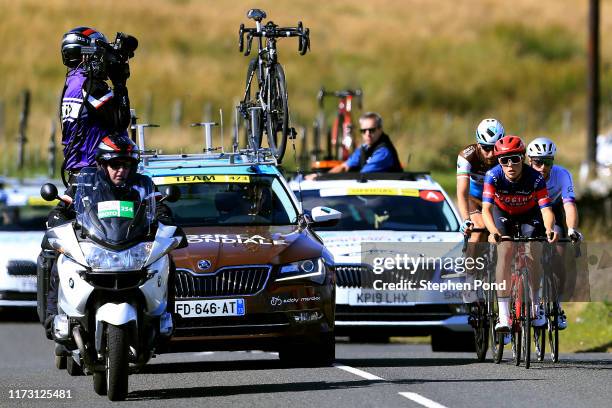 Samuel Jenner of Australia and Team WIGGINS Le Col / Gediminas Bagdonas of Lithuania and AG2R La Mondiale / Peter Williams of Great Britain and Team...