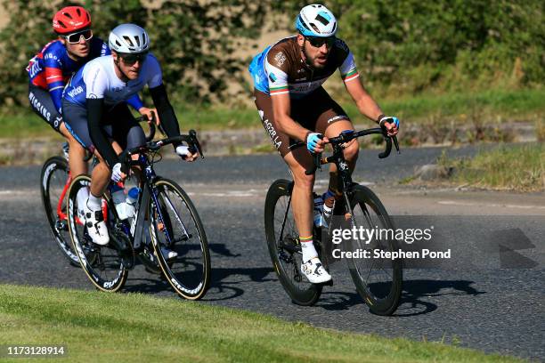 Samuel Jenner of Australia and Team WIGGINS Le Col / Gediminas Bagdonas of Lithuania and AG2R La Mondiale / Peter Williams of Great Britain and Team...