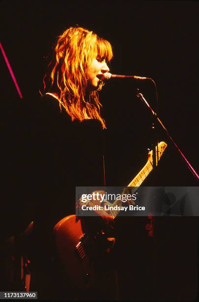 Vocalist and guitarist Kim Shattuck performs in The Muffs at the Palace, Hollywood on May 13, 1993 in Los Angeles.