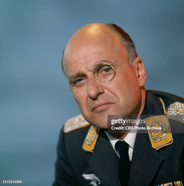 Werner Klemperer stars as Colonel Wilhelm Klink in Hogan's Heroes, a CBS television WWII prisoner of war camp situation comedy. Initial broadcast...