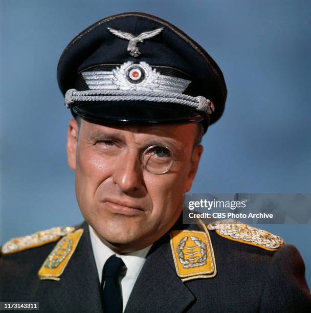 Werner Klemperer stars as Colonel Wilhelm Klink in Hogan's Heroes, a CBS television WWII prisoner of war camp situation comedy. Initial broadcast...