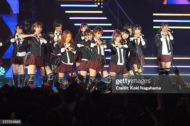 Perform during the MTV Video Music Aid Japan at Makuhari Messe on June 25, 2011 in Chiba, Japan.