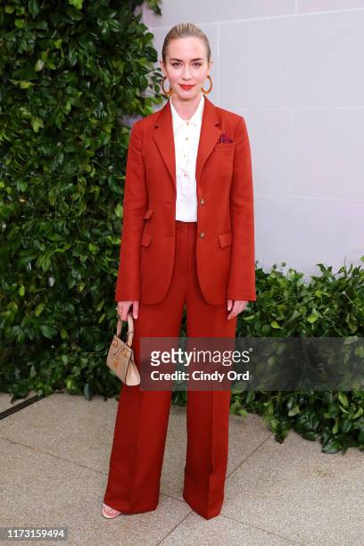 Emily Blunt attends Tory Burch NYFW SS20 at the Brooklyn Museum on September 08, 2019 in Brooklyn City.