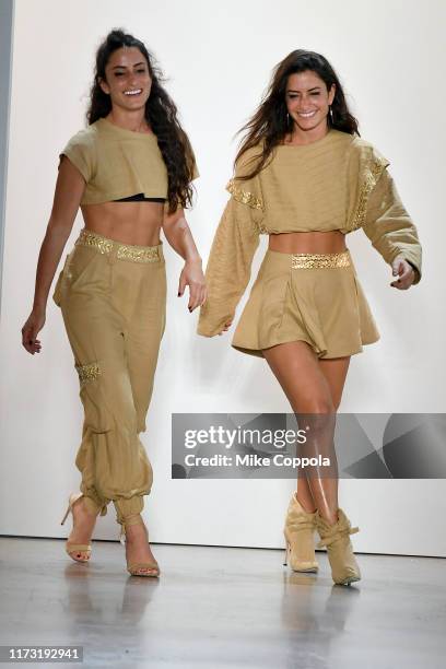 Raisa and Vanessa Sason walk the runway for Raisavanessa during New York Fashion Week: The Shows at Gallery I at Spring Studios on September 08, 2019...