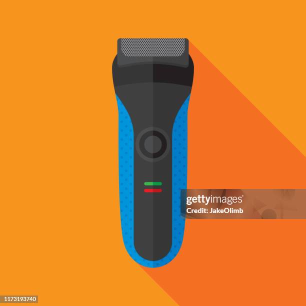 electric razor icon flat 2 - hair clipper stock illustrations