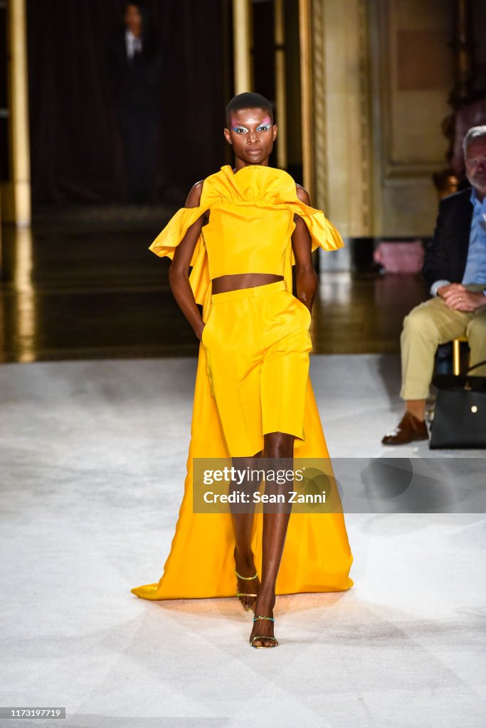 A model walks the runway at the Christian Siriano S/S 2020 Fashion